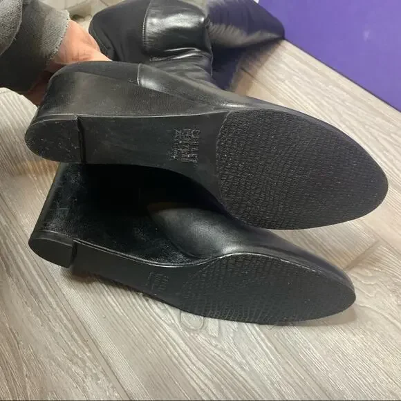 Stuart Weitzman demiwedge 5050 Nappa black leather boots sz 9